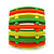 Teen Wide Neon Green/ Neon Orange/ Neon Yellow Wood Flex Bracelet - up to 17cm Length - view 4