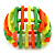 Teen Wide Neon Green/ Neon Orange/ Neon Yellow Wood Flex Bracelet - up to 17cm Length - view 5