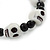 White Acrylic Skull Bead Children/Girls/ Petites Teen Friendship Bracelet On Black String - (13cm to 16cm) Adjustable - view 2