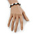 White Acrylic Skull Bead Children/Girls/ Petites Teen Friendship Bracelet On Black String - (13cm to 16cm) Adjustable - view 3