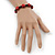 Dark Red Acrylic Skull Bead Children/Girls/ Petites Teen Friendship Bracelet On Black String - (13cm to 16cm) Adjustable - view 3