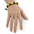 Yellow Acrylic Skull Bead Children/Girls/ Petites Teen Friendship Bracelet On Black String - (13cm to 16cm) Adjustable - view 2