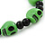 Green Acrylic Skull Bead Children/Girls/ Petites Teen Friendship Bracelet On Black String - (13cm to 16cm) Adjustable - view 2
