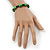 Green Acrylic Skull Bead Children/Girls/ Petites Teen Friendship Bracelet On Black String - (13cm to 16cm) Adjustable - view 4