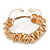 Gold Tone Acrylic Spike Friendship Bracelet On Beige Silk Cord - Adjustable - view 2