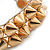 Gold Tone Acrylic Spike Friendship Bracelet On Beige Silk Cord - Adjustable - view 4