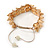Gold Tone Acrylic Spike Friendship Bracelet On Beige Silk Cord - Adjustable - view 5