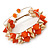 Orange/ Gold Acrylic Spike Friendship Bracelet On Beige Silk Cord - Adjustable