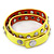 Neon Yellow Leather Style Crystal and Spike Studded Wrap Bracelet - Adjustable (One Size Fits All) - view 4