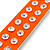 Crystal Studded Neon Orange Faux Leather Strap Bracelet - Adjustable up to 20cm - view 7