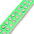 Crystal Studded Neon Green Faux Leather Strap Bracelet - Adjustable up to 20cm - view 5