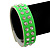 Crystal Studded Neon Green Faux Leather Strap Bracelet - Adjustable up to 20cm - view 2