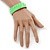 Crystal Studded Neon Green Faux Leather Strap Bracelet - Adjustable up to 20cm - view 3