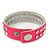 Crystal Studded Neon Pink Faux Leather Strap Bracelet - Adjustable up to 20cm - view 8