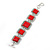 Vintage Coral Red Square Ceramic Etched Bracelet With Toggle Clasp -18cm Length/ 2cm Extension - view 7