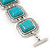 Vintage Turquoise Square Stone Etched Bracelet With Toggle Clasp -18cm Length/ 2cm Extension - view 5