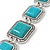 Vintage Turquoise Square Stone Etched Bracelet With Toggle Clasp -18cm Length/ 2cm Extension - view 2