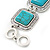 Vintage Turquoise Square Stone Etched Bracelet With Toggle Clasp -18cm Length/ 2cm Extension - view 7