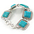 Vintage Turquoise Square Stone Etched Bracelet With Toggle Clasp -18cm Length/ 2cm Extension - view 6