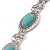 Vintage Turquoise Stone Oval Hammered Bracelet - 18cm Length/ 8cm Extension - view 4