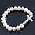 Swarovski Crystal Sideways Silver Tone Cross Freshwater Pearl Flex Bracelet Horizontal - up to 18cm Length/ 9mm - view 7