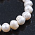 Swarovski Crystal Sideways Silver Tone Cross Freshwater Pearl Flex Bracelet Horizontal - up to 18cm Length/ 9mm - view 6