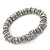 Textured Balls & Rings Stretch Bracelet In Silver Plating - up to 20cm Length