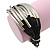 Chunky Multistrand Black Cord With Silver Tone Metal Bar Bracelet - up to 18cm Length - view 3