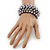 Rock Chick Hematite Tone Polished & Matt Plastic Spike Flex Bracelet - 18cm Length - view 4