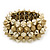 Rock Chick Gold Tone Polished & Matt Plastic Spike Flex Bracelet - 18cm Length - view 2