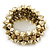 Rock Chick Gold Tone Polished & Matt Plastic Spike Flex Bracelet - 18cm Length - view 4
