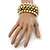 Rock Chick Gold Tone Polished & Matt Plastic Spike Flex Bracelet - 18cm Length - view 3