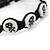 Black/White 'Skull & Crossbones' Cotton Wristband - Adjustable - view 2