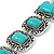 Vintage Turquoise Stone Square Filigree Bracelet With Toggle Clasp -18cm Length - view 4