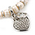 Freshwater Pearl Swarovski Crystal 'Heart' Charm Flex Bracelet In Rhodium Plating - 18cm Length - view 8