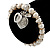 Freshwater Pearl Swarovski Crystal 'Heart' Charm Flex Bracelet In Rhodium Plating - 18cm Length - view 3