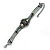 Victorian Style Black, Grey, AB Beaded Bracelet In Gun Metal Finish - 15cm Length/ 5cm Extension - view 5