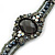 Victorian Style Black, Grey, AB Beaded Bracelet In Gun Metal Finish - 15cm Length/ 5cm Extension - view 2