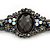 Victorian Style Black, Grey, AB Beaded Bracelet In Gun Metal Finish - 15cm Length/ 5cm Extension - view 4