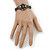 Victorian Style Black, Grey, AB Beaded Bracelet In Gun Metal Finish - 15cm Length/ 5cm Extension - view 3