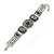 Victorian Style Filigree, Light Blue Bead Bracelet In Antique Silver Tone - 16cm Length/ 3cm Extension