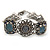 Victorian Style Filigree, Light Blue Bead Bracelet In Antique Silver Tone - 16cm Length/ 3cm Extension - view 4