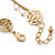 Matt Gold Butterfly, Freshwater Pearl Chain Bracelet - 17cm Length/ 3cm Extension - view 5