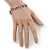Light Pink Enamel Floral Bracelet In Pewter Tone Metal - 17cm Length/ 6cm Extension - view 3