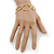 Matt Gold Tone Geometric Bracelet With T-Bar Closure - 17cm Length - view 2