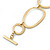 Matt Gold Tone Geometric Bracelet With T-Bar Closure - 17cm Length - view 5