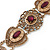 Victorian Style Filigree, Cranberry, Topaz Coloured Bead Bracelet In Antique Gold Tone - 17cm Length/ 3cm Extension - view 3