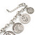 Vintage Inspired 'Coin' Charm Oval Link Bracelet In Burn Silver Tone - 17cm Length/ 3cm Extension - view 5