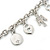 Rhodium Plated Charm Bracelet With T-Bar Closure - 19cm Length - view 8