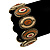 Vintage Inspired Enamel Oval Flex Bracelet In Bronze Tone (Magnolia, Light Brown) - 18cm Length - view 2